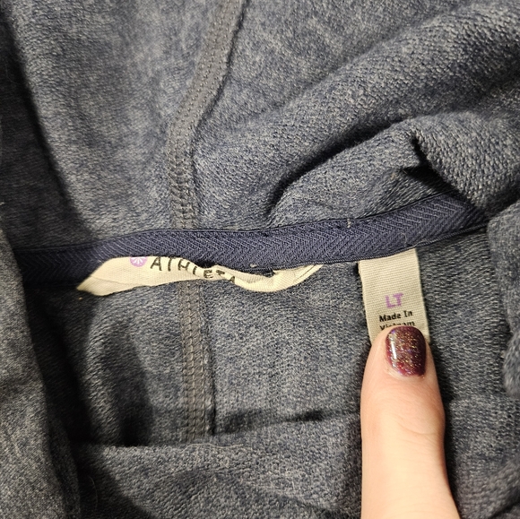 Athleta Blissful Hooded Tunic Dress Heather Blue-Gray Size LT - Picture 3 of 4